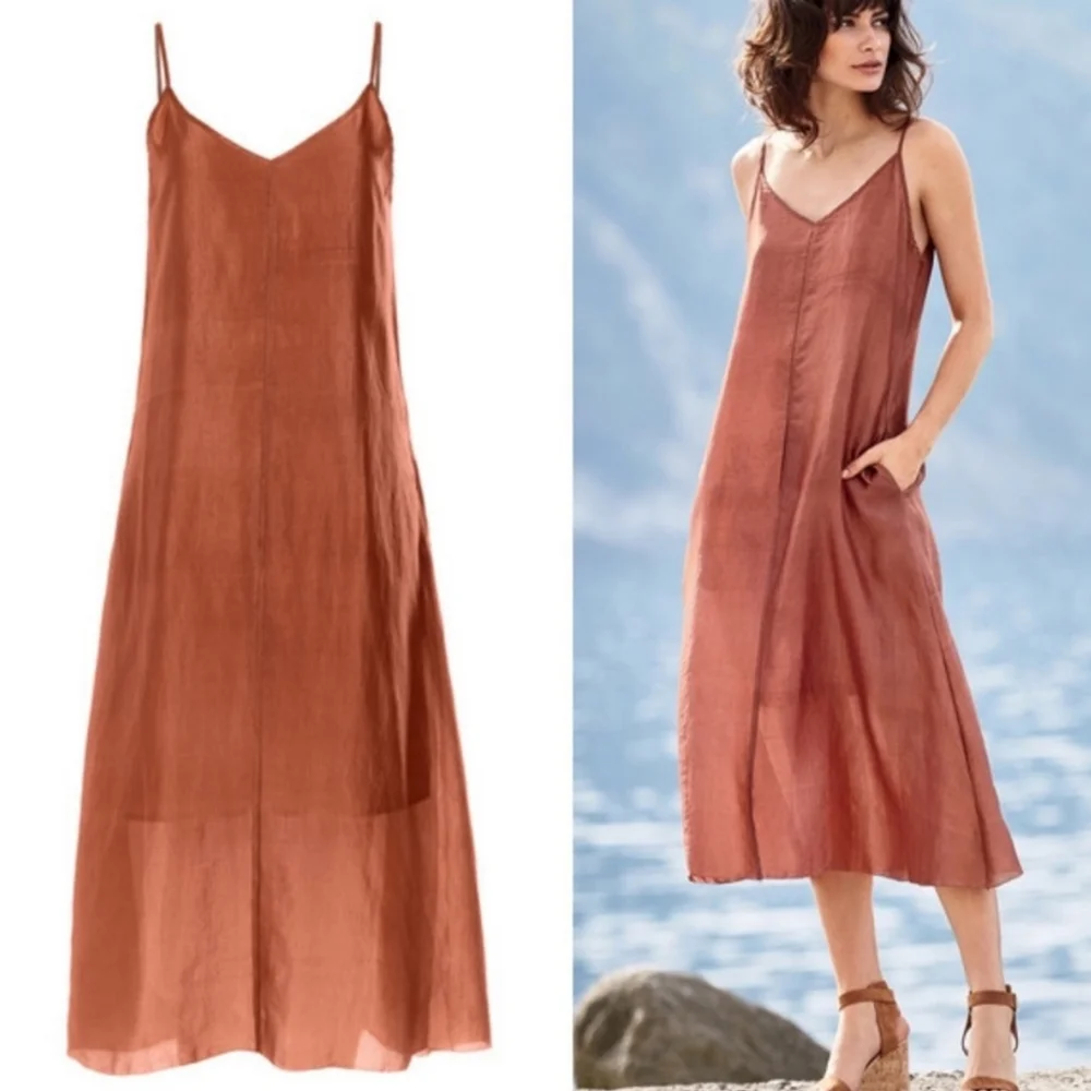 Peruvian Connection Margot 100% Silk Midi Dress. - Picture 2 of 13